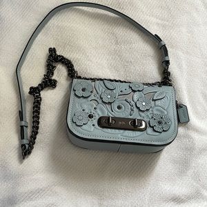 Coach Dusty Blue Flower Crossbody bag
